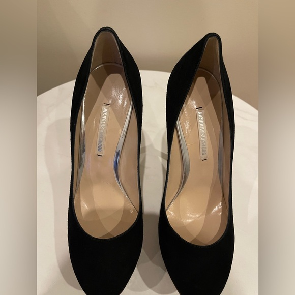 Nicholas Kirkwood Black Suede Platform Pumps Size 36.5 - Picture 3 of 5